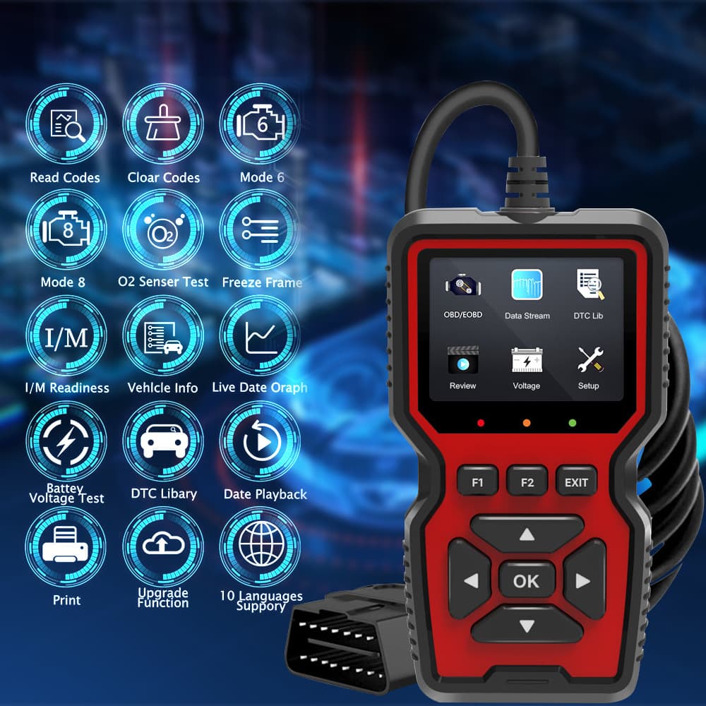 OBD Car Diagnostic Scanner Fault Code Reader V519 Battery Tester Decoder OBD2 Universal Tool Box
