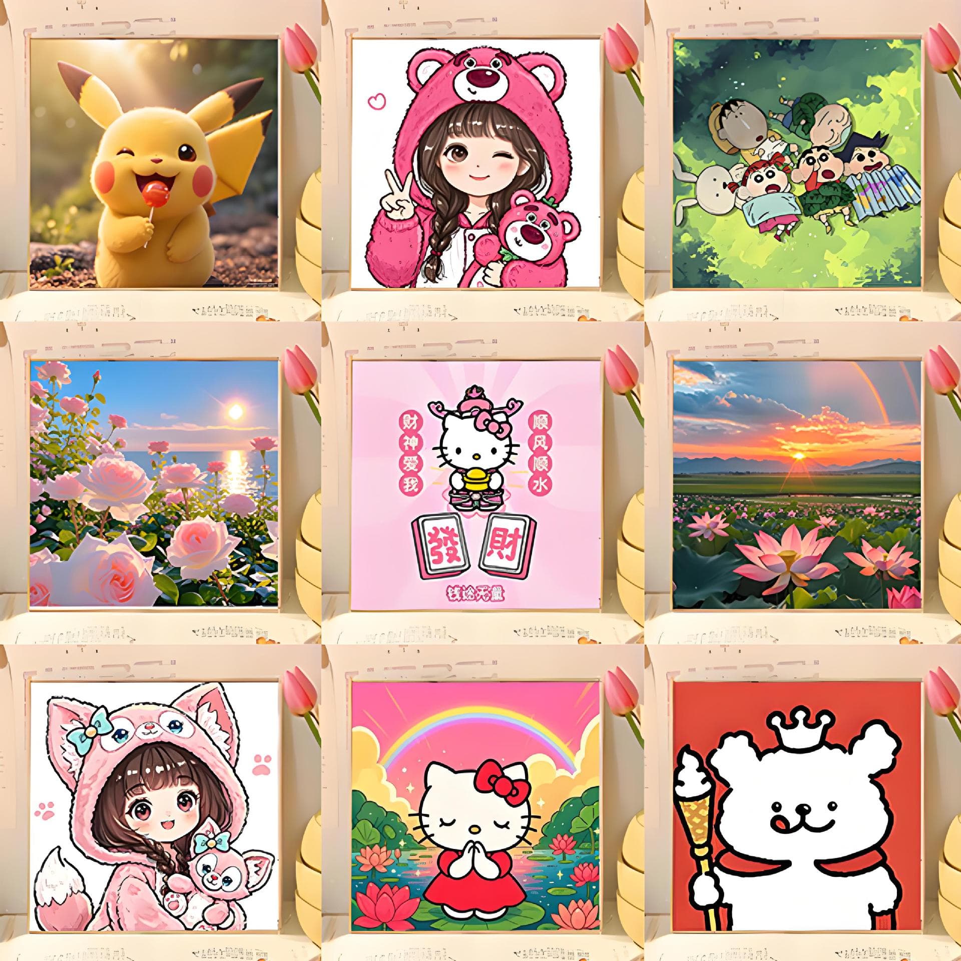 New 20*20 Digital Oil Painting DIY Cartoon Anime Coloring by Numbers Living Room Decorative Paint by Numbers