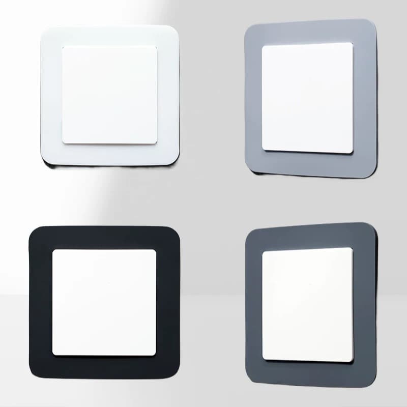 Modern Minimalist Silicone Switch Wall Stickers with 3D Nordic Frame for Dual Switches