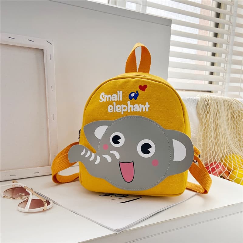 Children's Backpack for Ages 1-3-5, Canvas Cartoon Cute Boys and Girls Backpack for Kindergarten