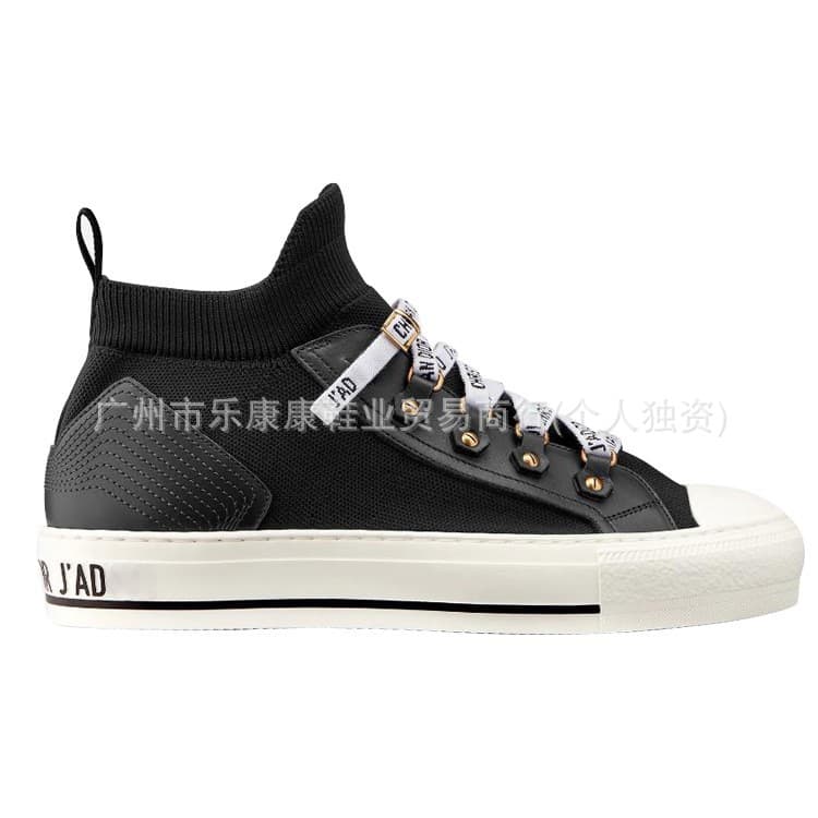 D Brand Monogram High-Top Canvas Shoes for Women, Thick Sole Embroidered Sports Casual High-Top Letter White Shoes 2026 New Style