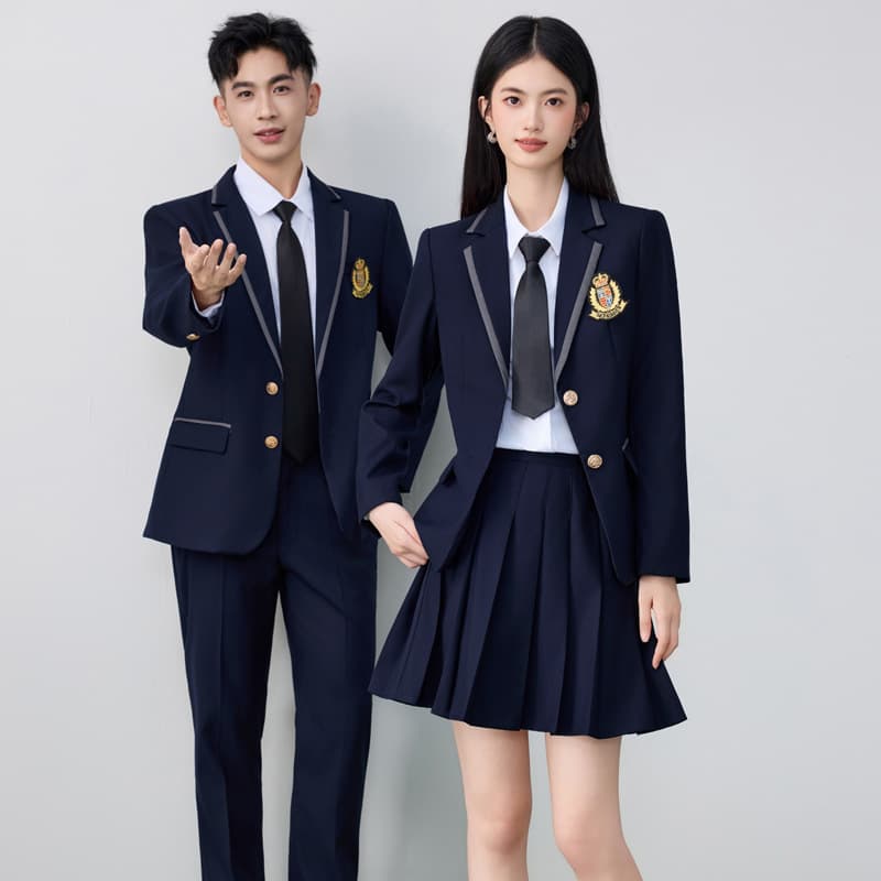 Middle and High School Boys and Girls Academic Style JK Uniform Suit Set, British Student Formal Wear for Speech Competitions