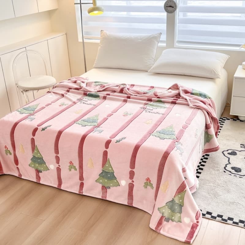 Viral Towel Blanket 2025 New Thin Cross-Border Kids Christmas Theme High GSM Snowflake Velvet Soft