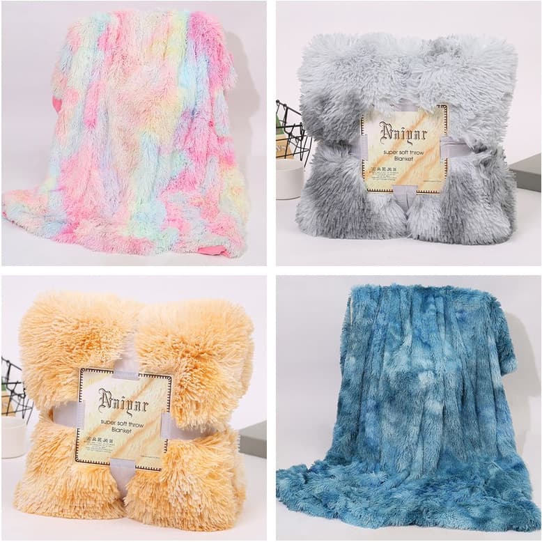 Double-Sided Velvet Coral Fleece Blanket Pure Color Nap Blanket Double-Layer Polyester Fiber European Style All-Season Blanket