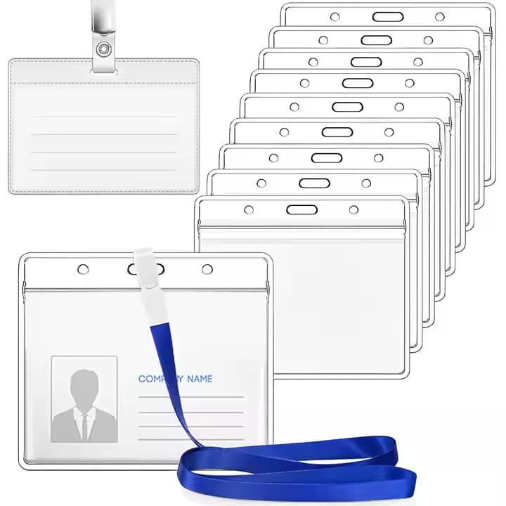 Transparent Soft Waterproof Card Sleeves for Conference Badges, Guest Passes, Student IDs, Work Permits, and Factory Cards