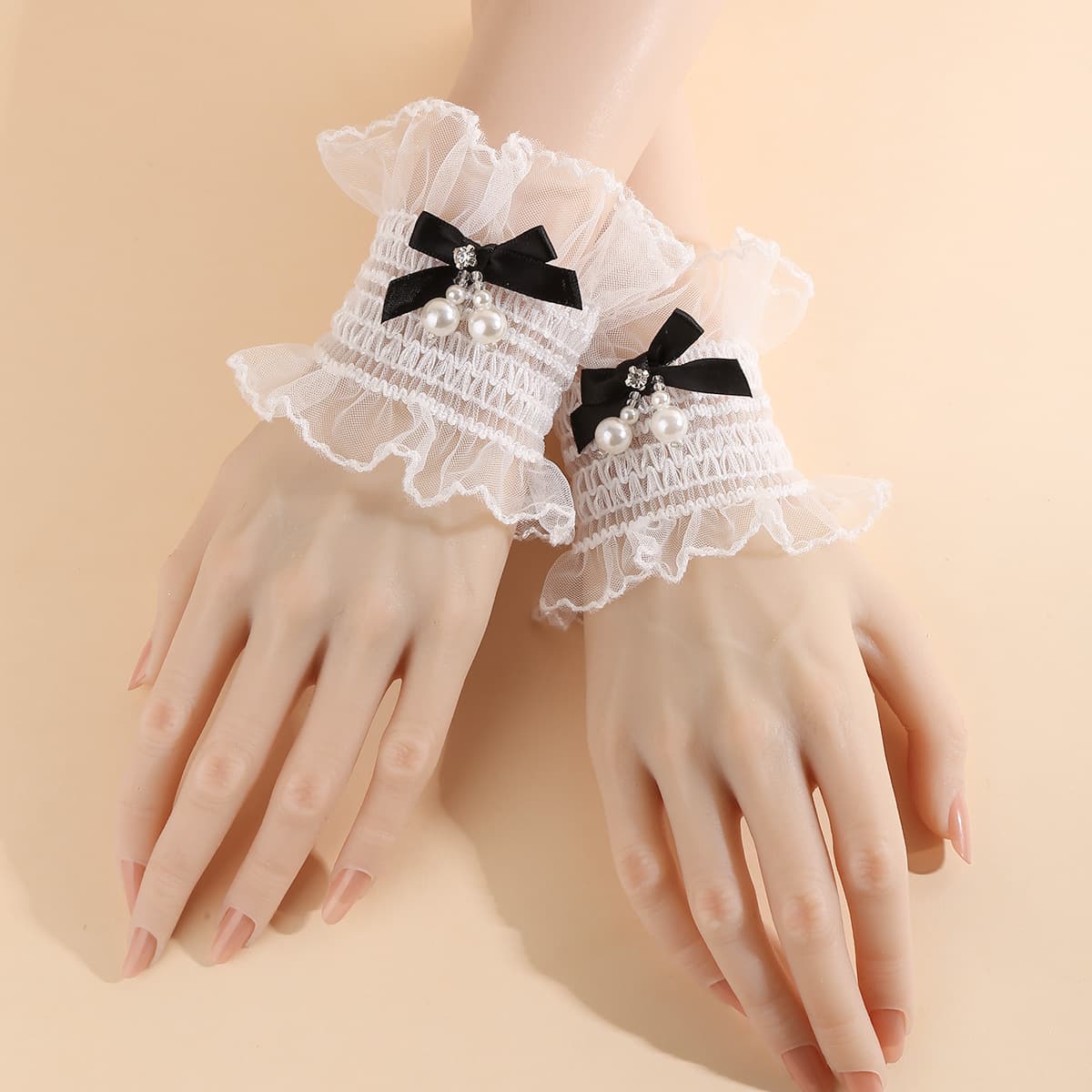 Lace Gothic Style Hand Sleeves Lolita Lace Bracelet Wrist Accessories Clothing Lace Bell Sleeves Fake Sleeves