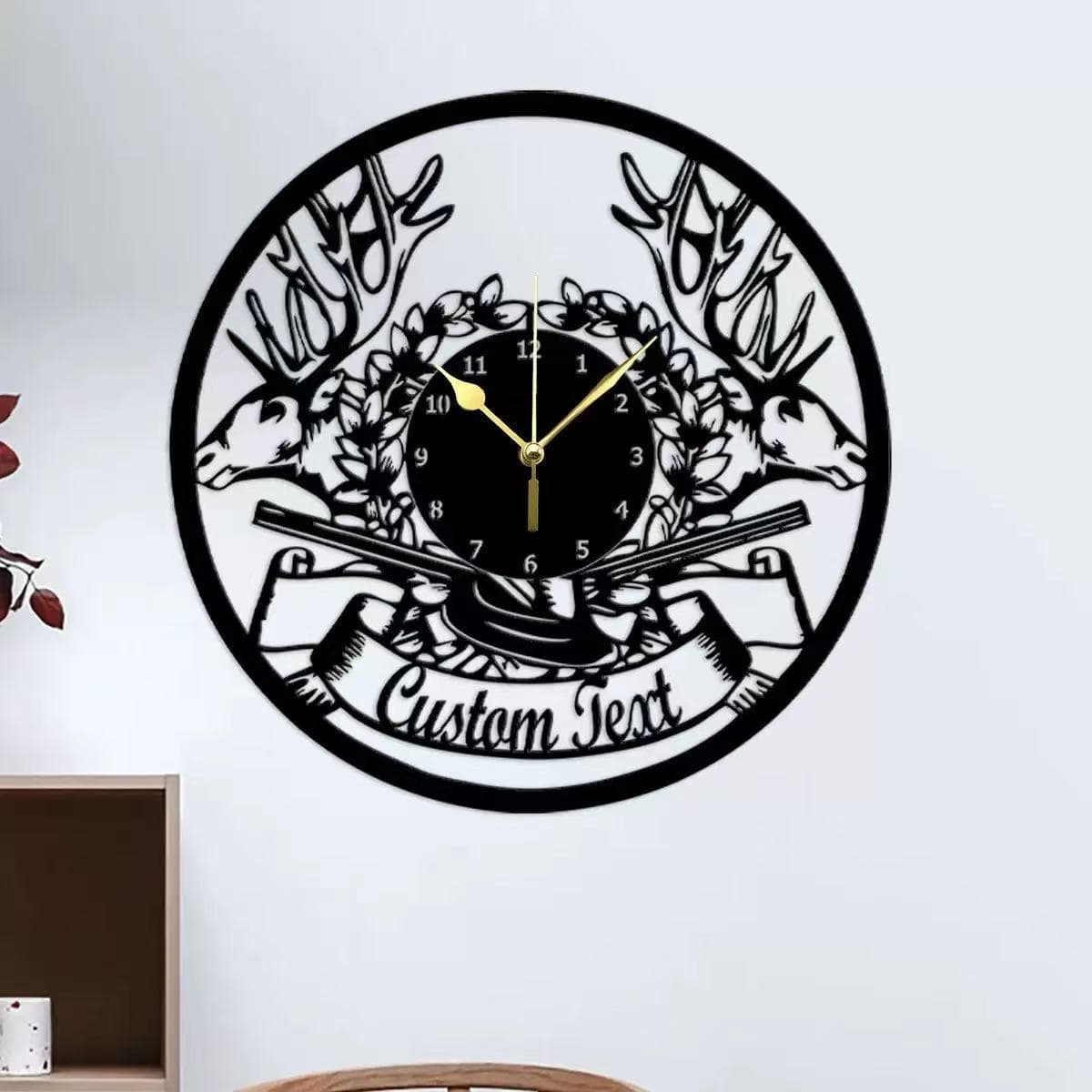 Cross-border vinyl record hollow wall clock girl creative clock living room decoration dial home retro wall clock