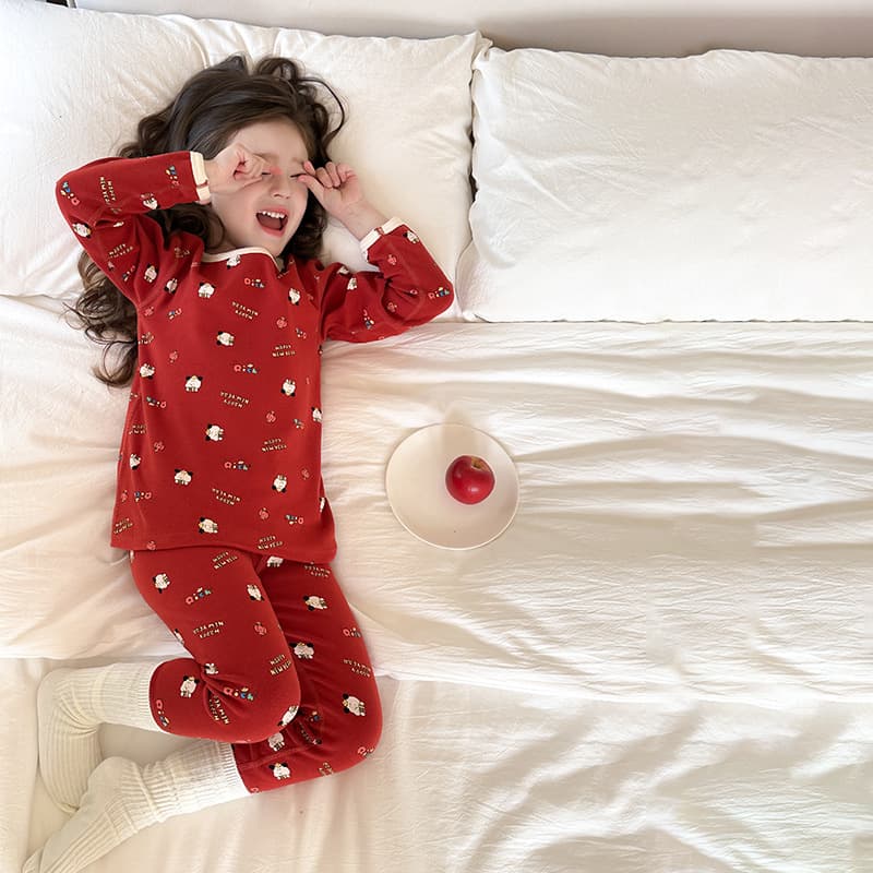 【New Year Edition Red Fortune Puppy】 Boys and Girls Stylish Festive Atmosphere Cartoon Pajamas Homewear Set Winter