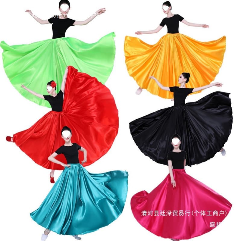 Xinjiang Dance Practice Skirt Yi Ethnic Dance Practice Skirt Xizang Performance Costume Half Skirt Swing Skirt for Women