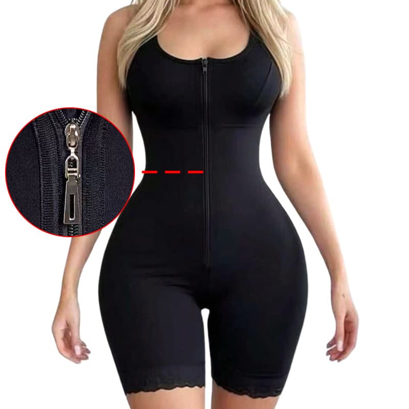 Cross-border European and American ins plus-size fat woman's one-piece tummy-tightening buttocks-lifting body-shaping garment zippered body-shaping garment
