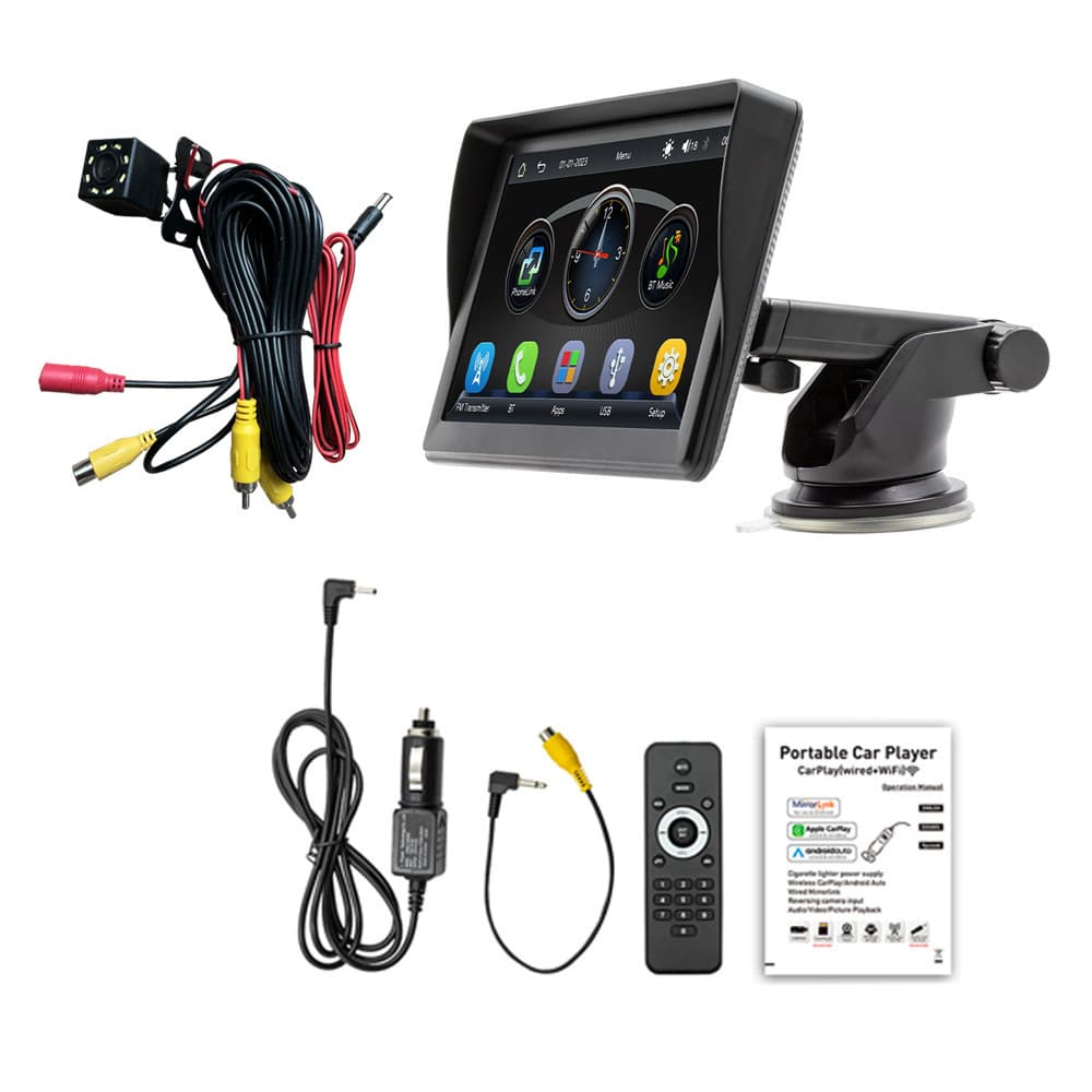 Cross-border 7-inch Wireless CarPlay Portable Screen Car Monitor Bluetooth Multimedia Radio Car Navigation