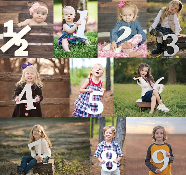 Memorial day wooden digital props children's birthday holiday souvenir home digital ornaments wooden digital logo