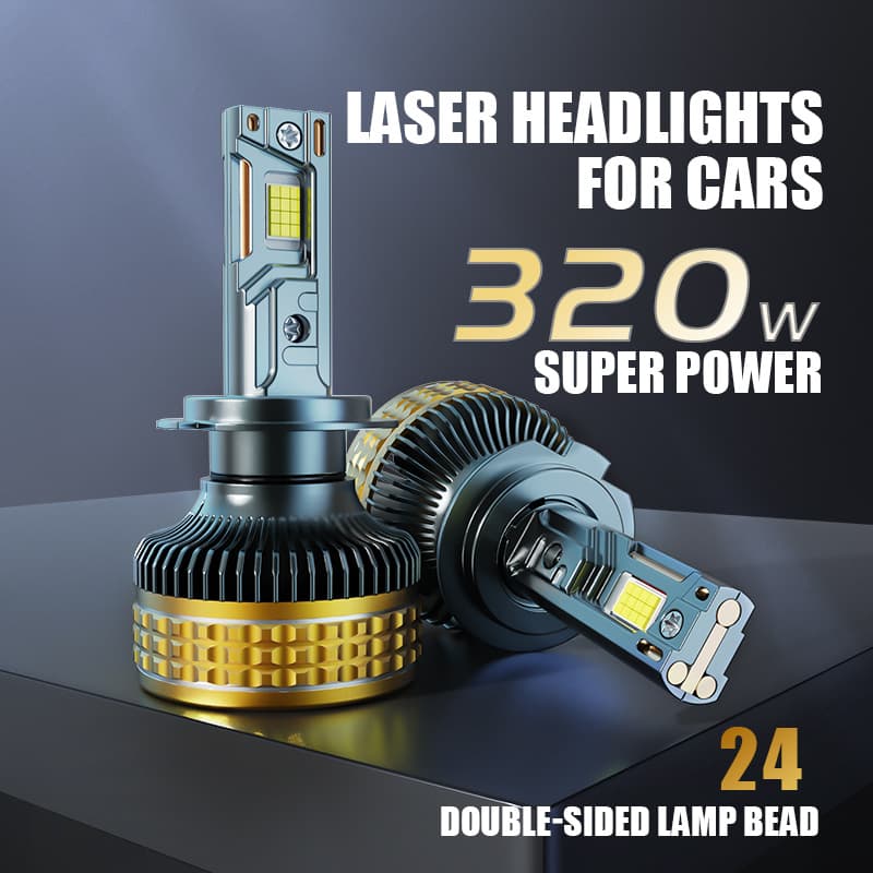 Cross-border LED Car Headlight Dual Copper Tube 120W High Power Auto LED Headlight H1 H4 Super Bright H7 Modified Headlight
