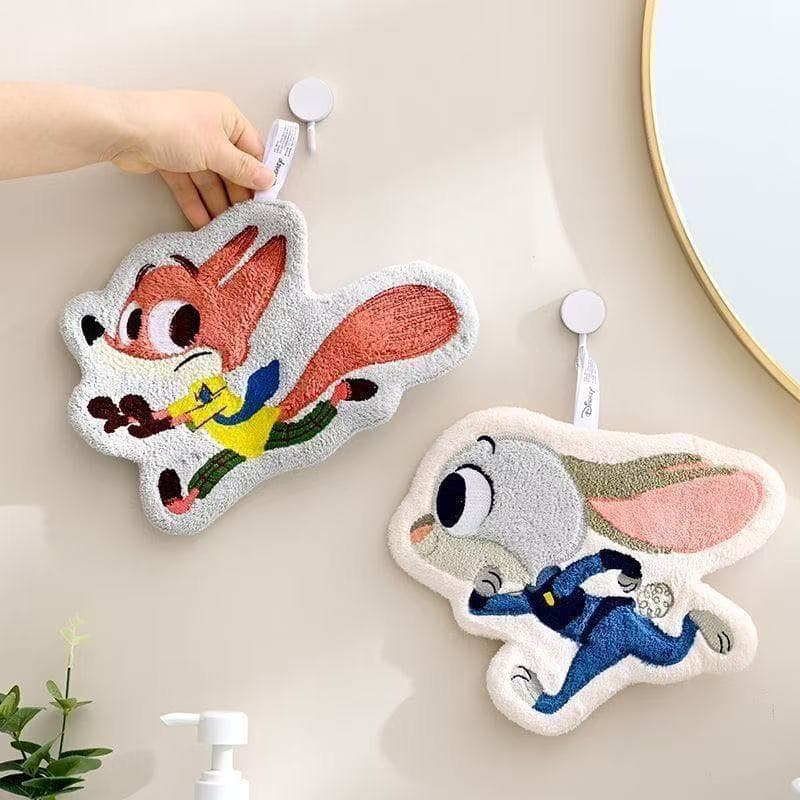 Animal City Hanging Hand Towel, Cute Face Towel for Bathroom, Odor-Free, Absorbent, Small Towel for Washroom