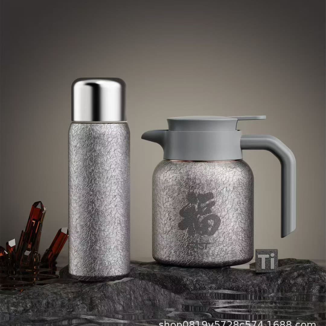 SAST Premium Titanium Cup and Kettle Set, Wholesale Business Gifts, Steeping Teapot with Long-lasting Insulation