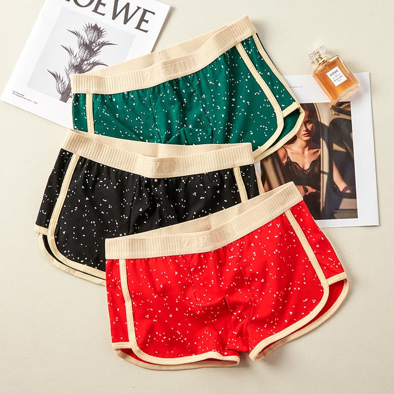 Men's Starry Sky Cropped Underpants, Men's Cotton Boxer Briefs, Loose Fit, Home Pants