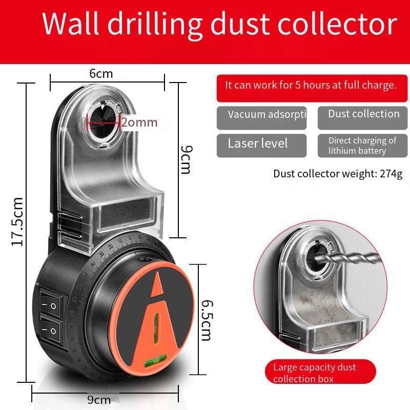 Electric Drilling Dust Collector Household Electric Drill Dust Extractor Wall Vacuum Small Dust Removal Vacuum Tool