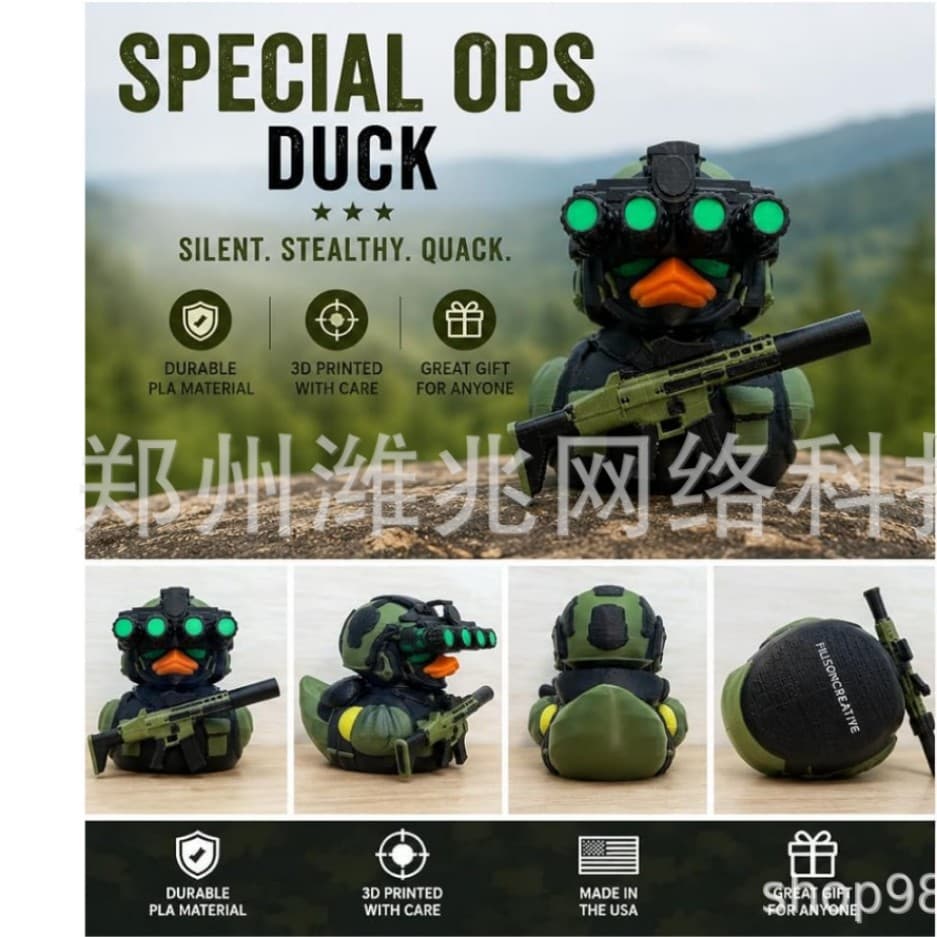 Cross-border New Product Tactical Night Vision Duck Statue Ornament