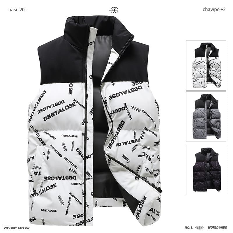 Vest men's autumn and winter new style vest sleeveless jacket trendy thickened down cotton vest warm men's vest