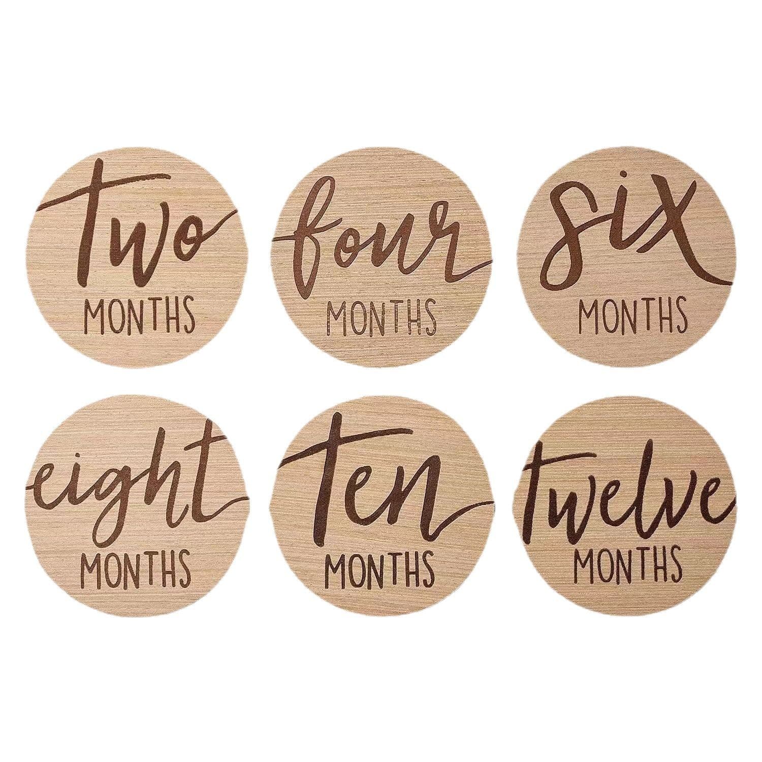 Baby Milestone Sign Set Wooden Prop Cards for Holiday Photo Shoots