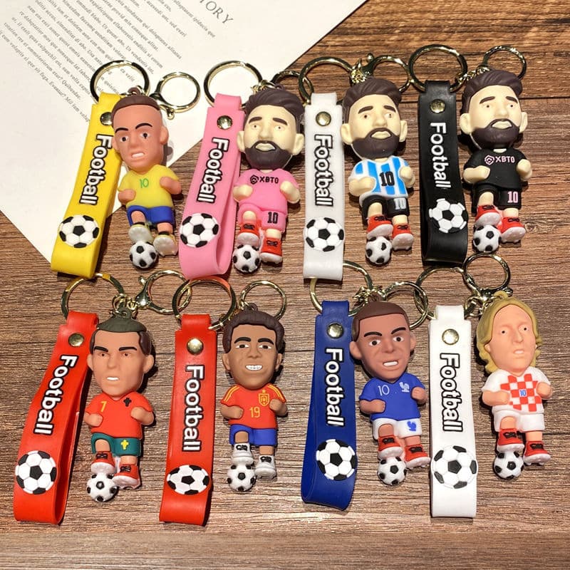 World Cup Football Cartoon Star Character Keychain Creative Doll Pendant Fan Gift Cross-Border Hot Selling Messi