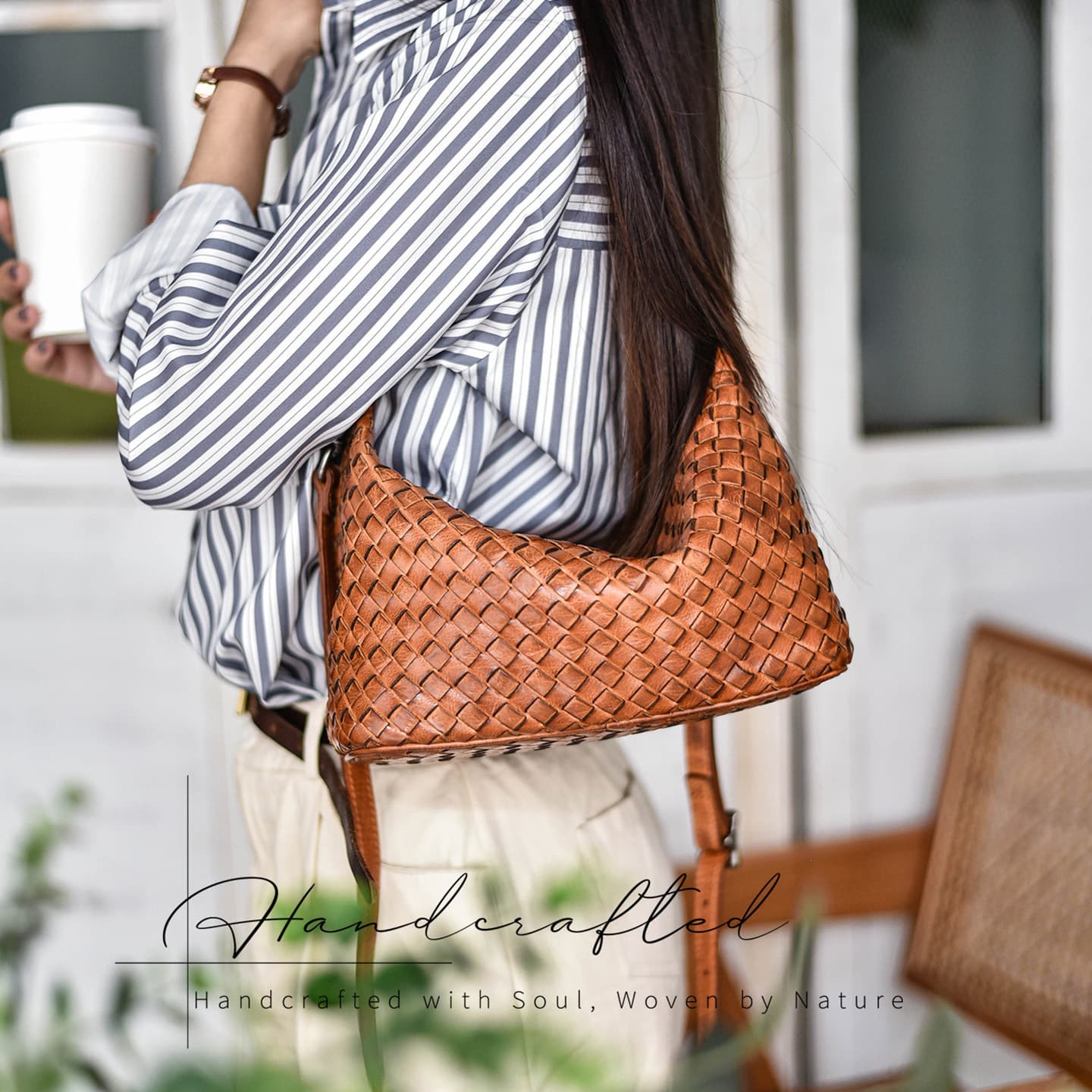 Vegetable-tanned Leather Hobo Bag Handwoven Women's Bag Genuine Leather Underarm Bag 2025 New Style Shoulder Bag Crossbody Bag
