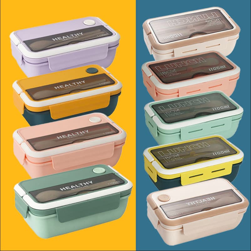 Japanese Style Plastic Lunchbox Divider Microwave Safe Insulated Lunch Container Food Storage Organizer For Office Meals