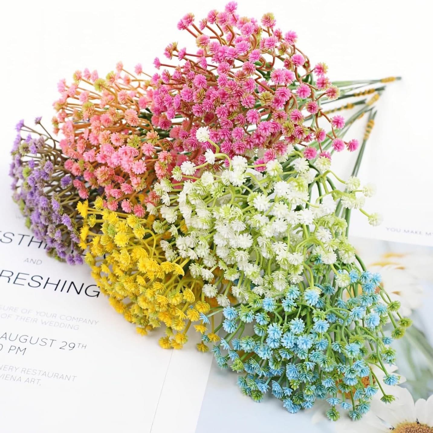 Artificial Baby's Breath Single Stem Fake Flower DIY Decoration Artificial Flower Wedding Home Living Room Decor Plastic Flower Wholesale