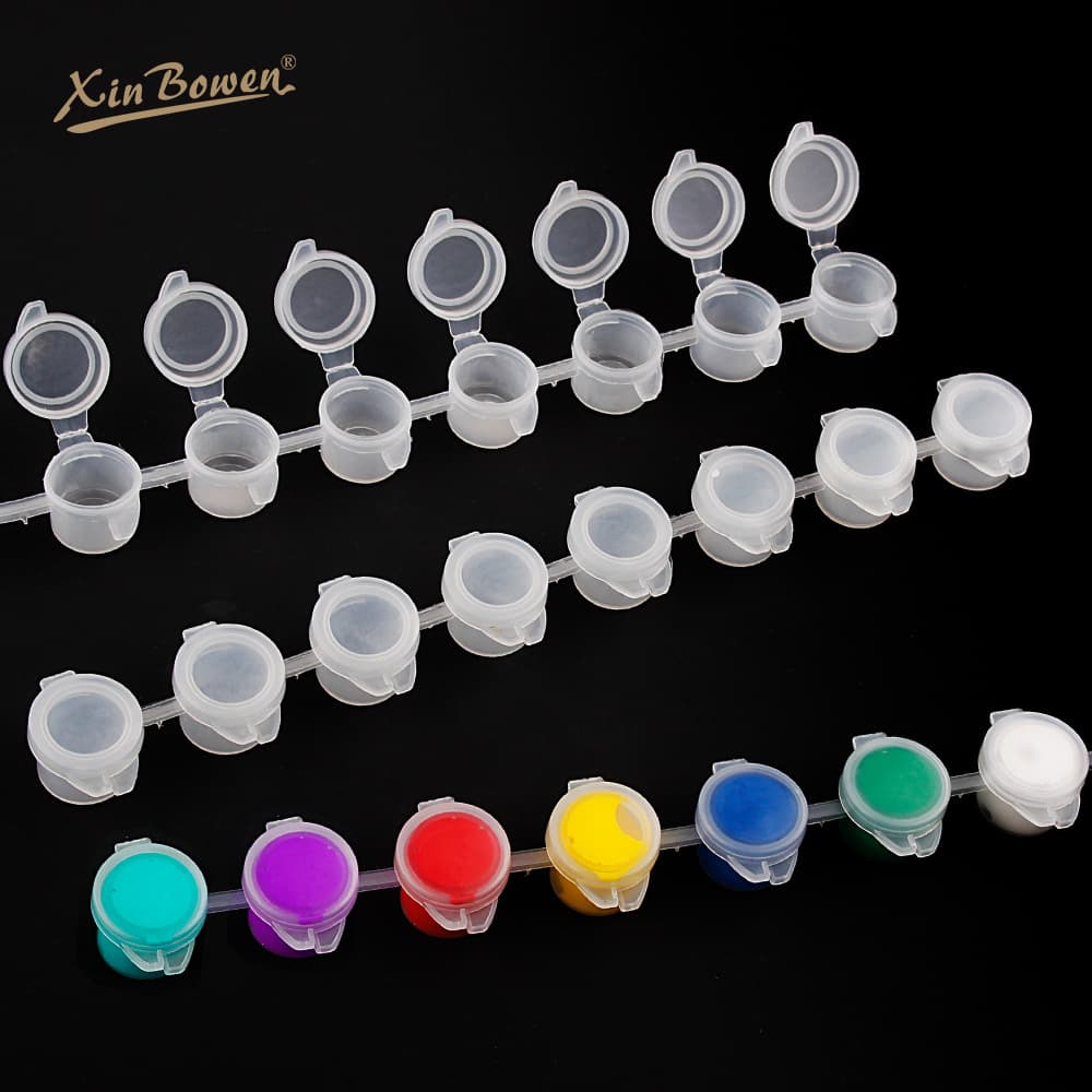 Transparent Acrylic Paint 8-Color Connected Empty Paint Box 3ml Washable Portable Beginner Painting Empty Paint Box