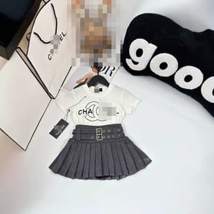 2026 Summer New Versatile T-Shirt + Pleated Skirt 2-Piece Set Trendy Korean Style Short Sleeve Top Skirt Short Skirt Trendy