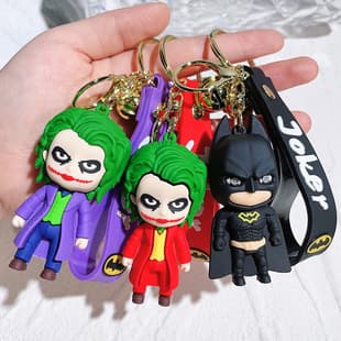 Cross-border Joker Keychain Superhero Figure Car Keychain Batman Pendant Claw Machine Small Gift
