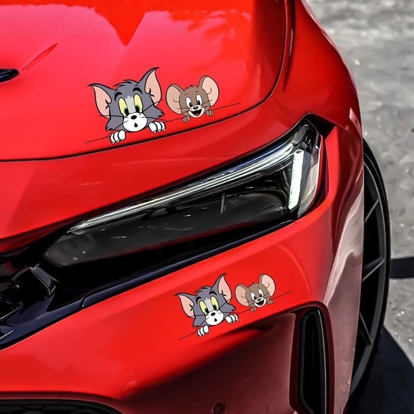 Car Sticker Tom and Jerry Creative Cartoon Decal for Car Body Motorcycle Glass Funny Scratch Cover Sticker