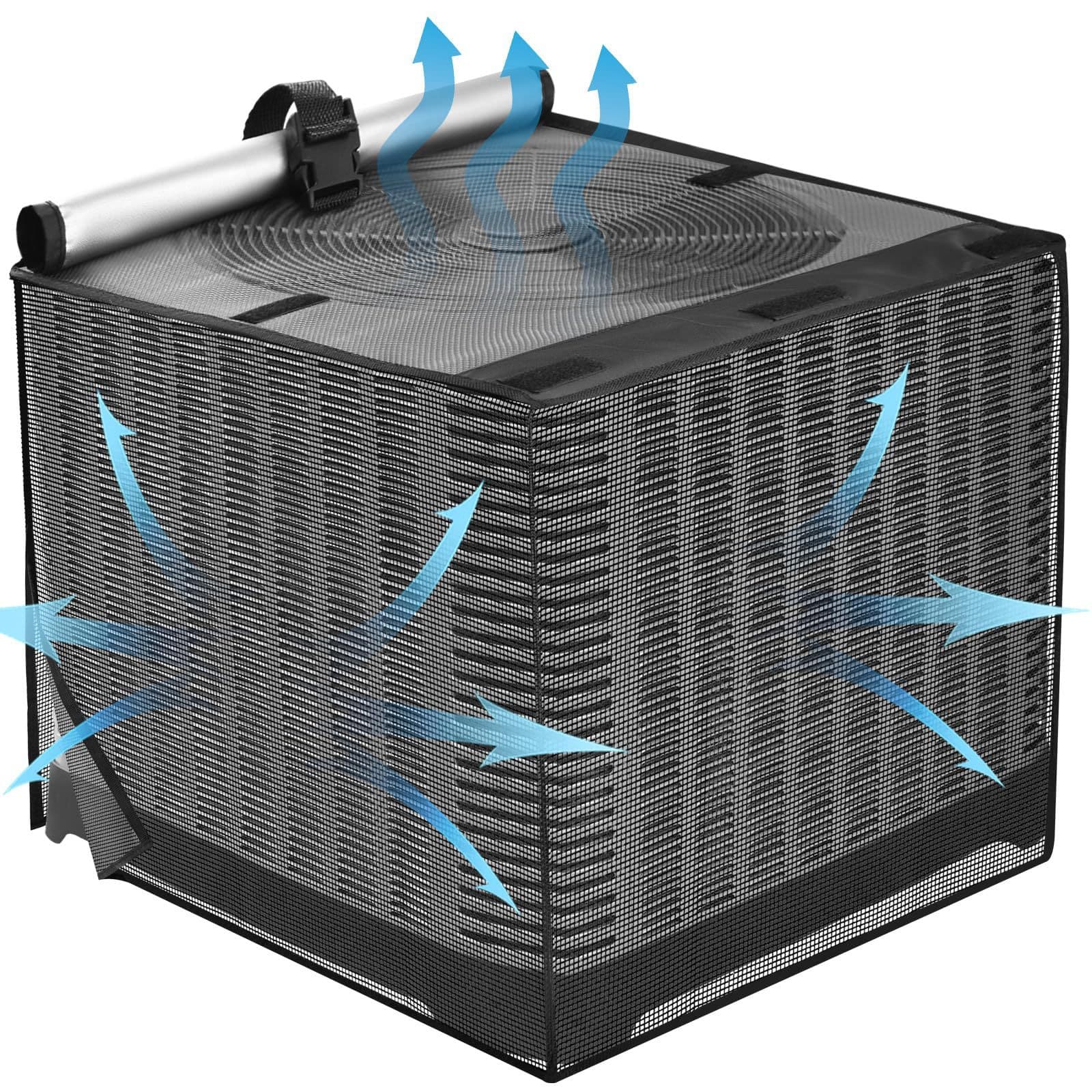 Outdoor Air Conditioner Cover PVC Mesh Air Conditioner Cover Anti-Leaf Fall Air Conditioner Protective Cover Breathable Waterproof 2-in-1 Air Conditioner Cover