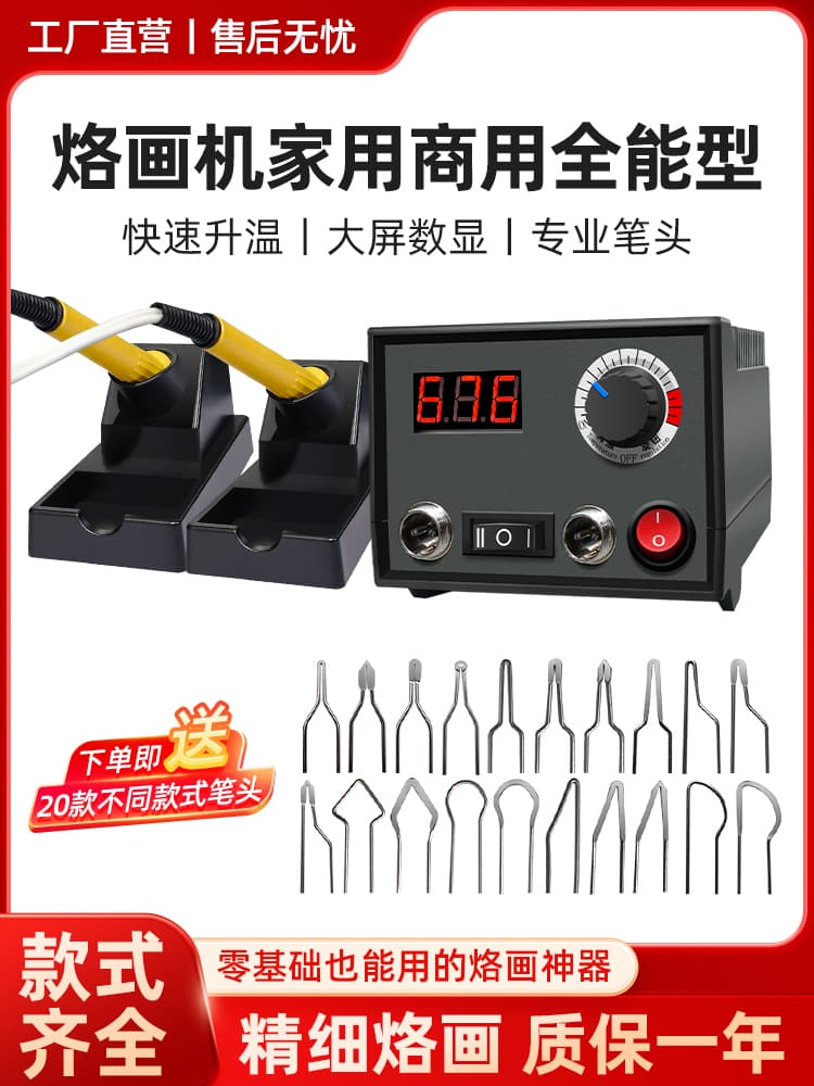 Pengjia Professional Adjustable Temperature Pyrography Machine, Pyrography Tools, Gourd Wood Burning Machine, Pyrography Pen, Electric Soldering Pen Wholesale