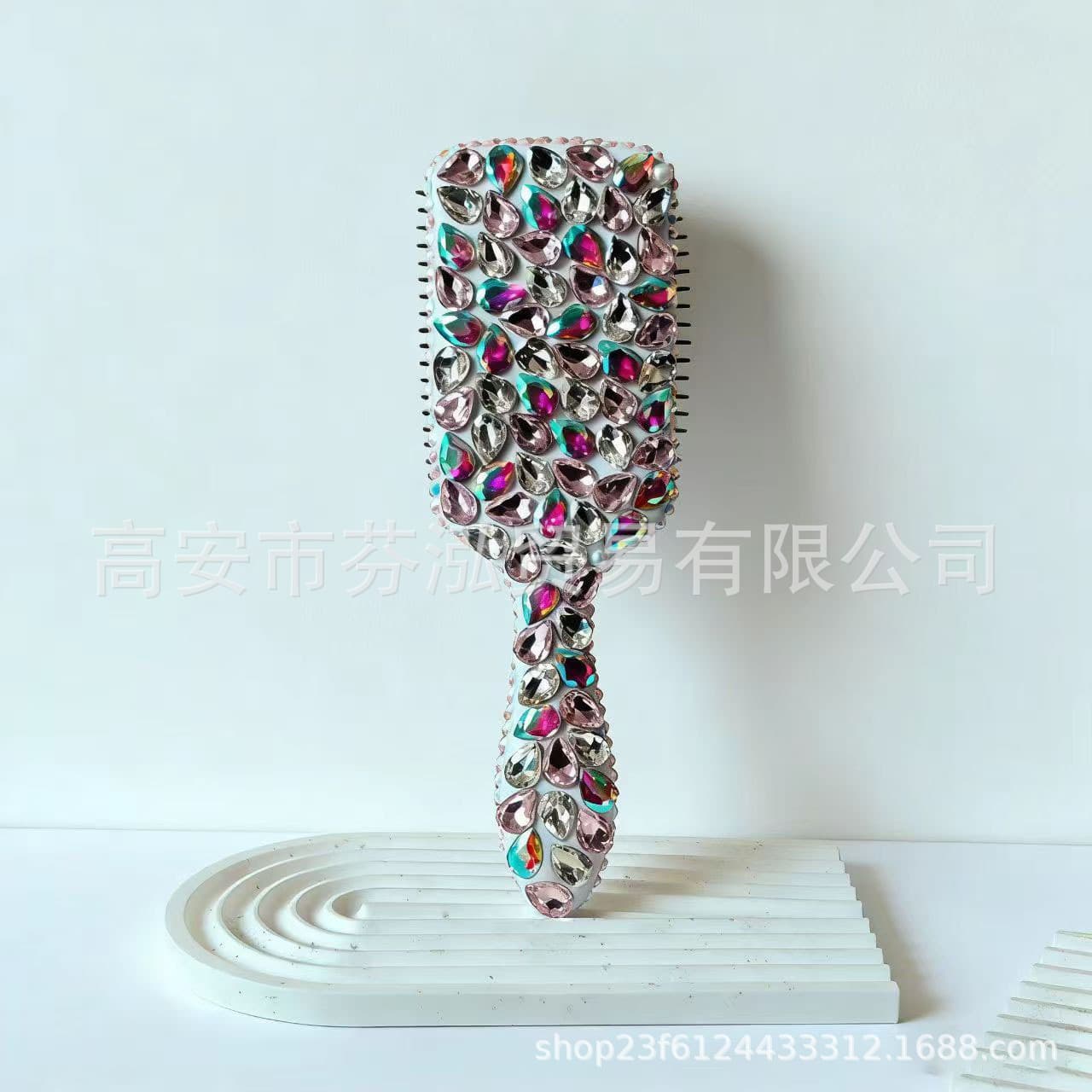 Inlaid Teardrop Rhinestone Cushion Comb Anti-Static Air Cushion Massage Comb Hair Styling Comb Cross-Border Gift Comb