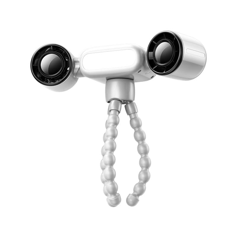 Car Mount Bracket Fan Dual-Head Directional Fan with Lighting Stroller Fan Octopus