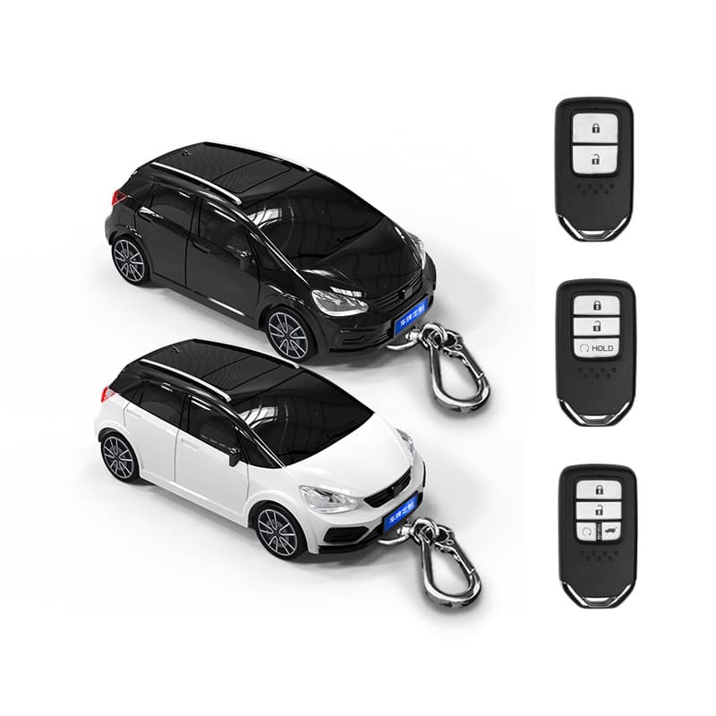 Smart Bird Car Model Key Case with Light for Honda Fit, Creative Gift Keychain Cover