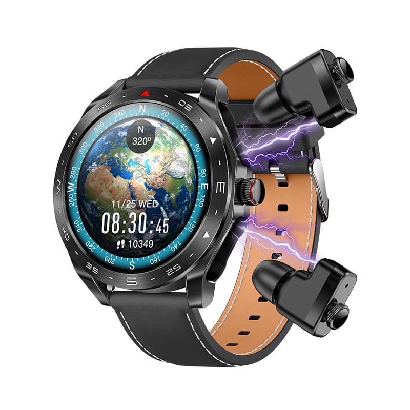 T95 Smart Watch with Wireless TWS Bluetooth Earbuds 2-in-1, Call, Sports, Heart Rate, Blood Pressure, Strap Monitoring