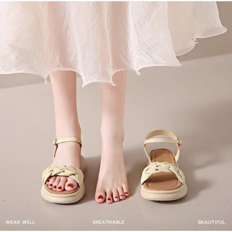 Student Fairy Style Sandals for Women, 2026 Summer New Flat Comfortable Soft Sole Versatile with Dresses