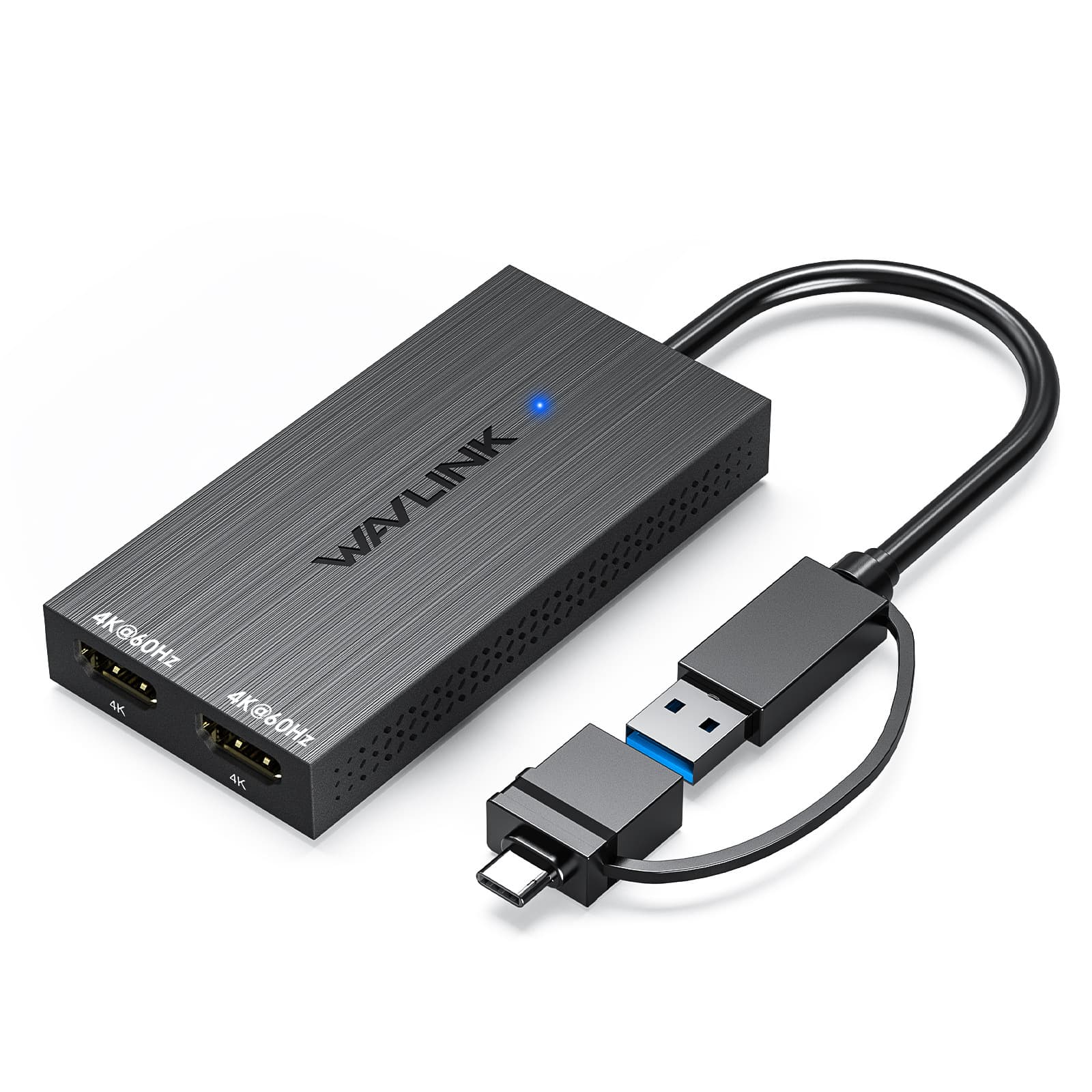 4K60Hz High-Definition Video Expansion Graphics Card USB-C to Dual HDMI Display Adapter Screen Mirroring Extender Display