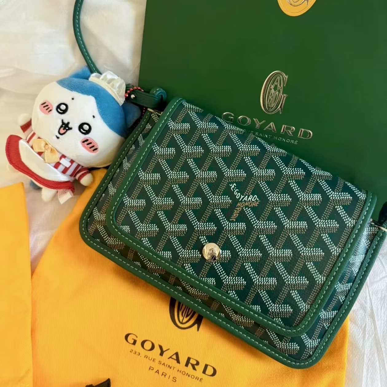 Goyard WOC Envelope Bag Dog Tooth Monogram Y-Print Three-Layer Bag Handbag Shoulder Crossbody Bag