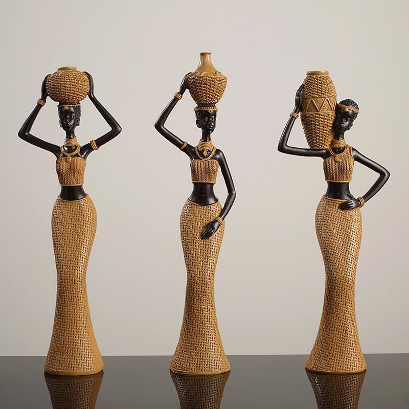 European Creative African Figure Entryway Decor Home Ornament Resin Craft
