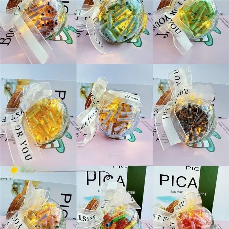Wish Note Love Letter Lucky Star Handmade Transparent Capsule Birthday Gift Confession Flower Drum Wish Bottle for Couples