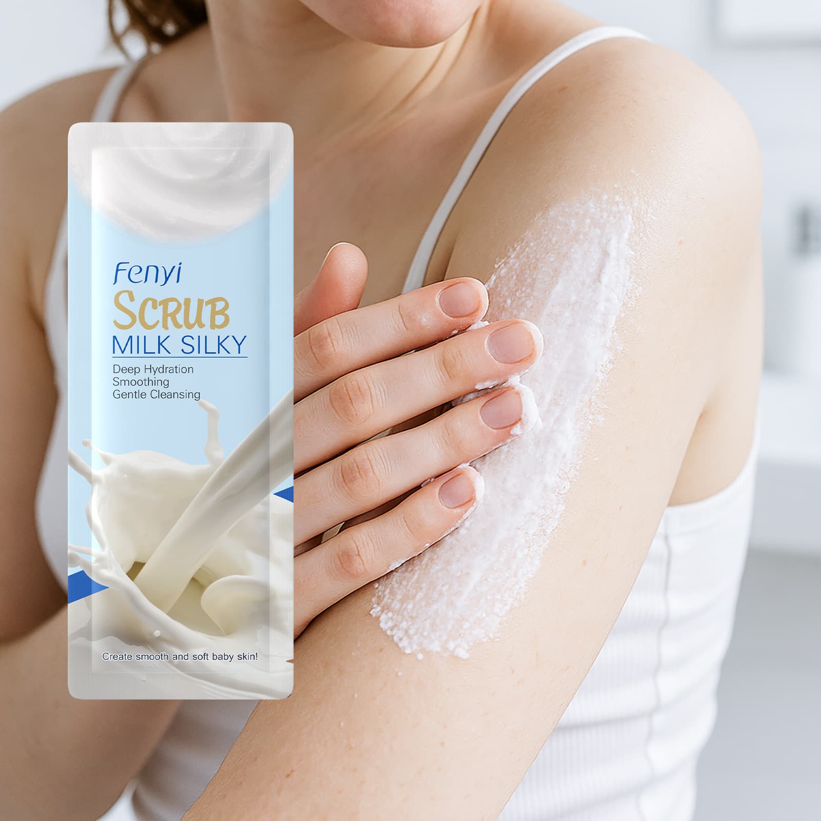 Fenyi Glow Milk Body Scrub 3g Trial Size Body Cleansing Pores Hydrating Skincare Drop Shipping