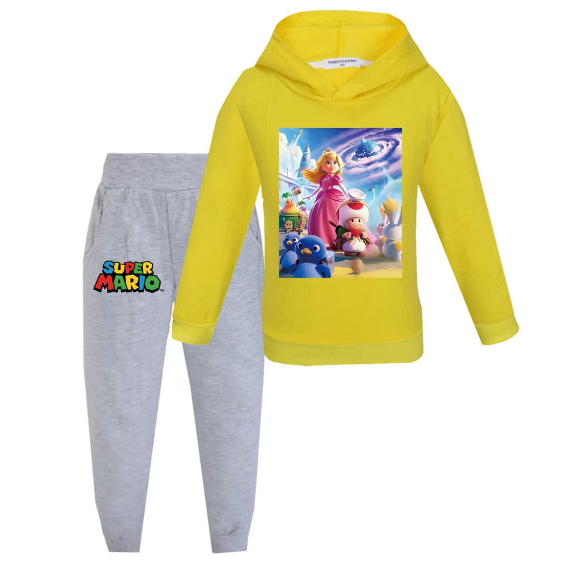 New Princess Peach Suit Sweater, Medium and Large Children's Versatile Sweater Pants + Long Sleeve Casual Suit CT2281