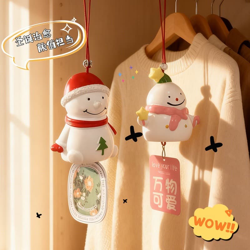 Christmas Snowman Aromatherapy Tablets Home Wardrobe Fragrance Hanging Wardrobe Deodorizing Christmas Atmosphere Souvenir