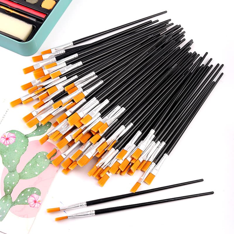 Black Handle Nylon Acrylic Paint Brush Liner Brush for Digital Oil Painting, Children's Gouache and Watercolor Brush, Detail Liner Pen