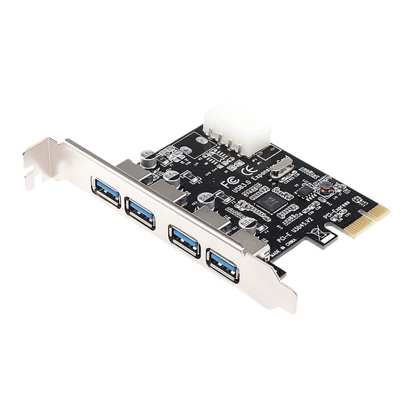 Desktop USB3.0 PCI-E to USB3.0 Adapter Card, 4-Port Expansion Card, High-Speed USB 3.0 Card