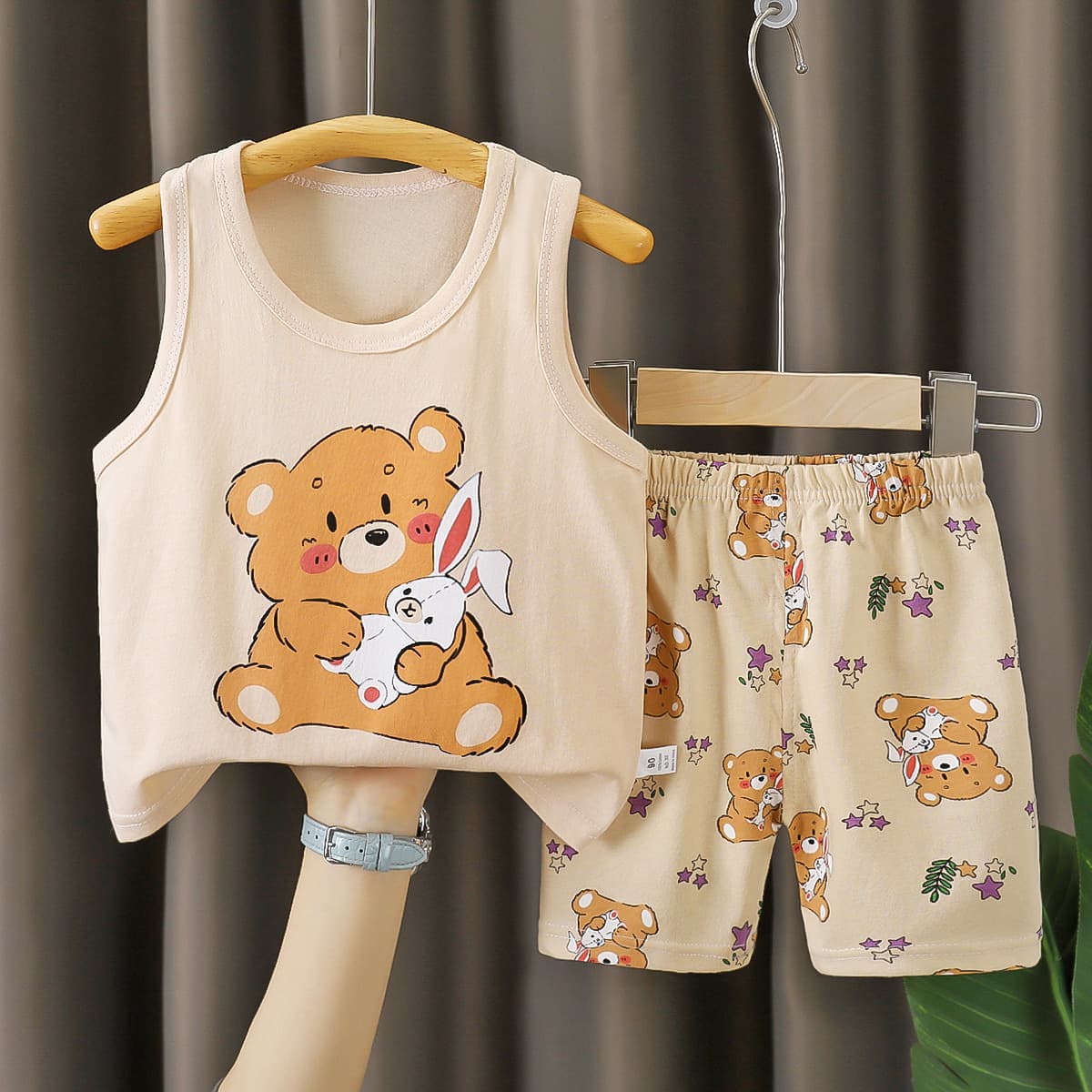 Children's vest set, Class A, summer, pure cotton, new style, boys' and girls' thin summer clothes, baby clothing, children's wear.