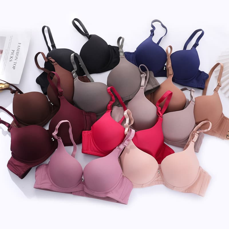 Factory in stock Small Chest Thickened Push-up Bra with Steel Ring Upper Bracket Adjustable Women's Underwear Seamless Bra